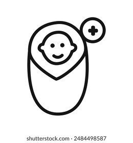 Adding a new birth icon linear vector graphics sign
