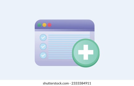 Adding new file. Plus, changing, report. Computing concept. Can be used for topics like editing document, analysis, data.on white background.Vector Design Illustration.