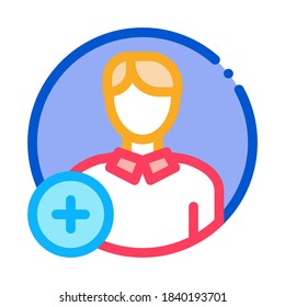 adding new person icon vector. adding new person sign. color symbol illustration