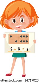 Agregar números a la ilustración de una estudiante chica