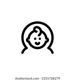 Adding plus birth outline style icon and illustration - vector
