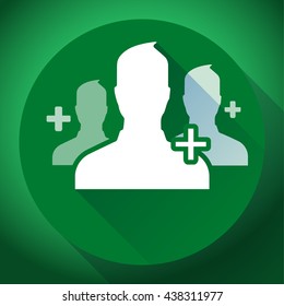 Adding referrals. Teamwork and association of people icon. Flat design style