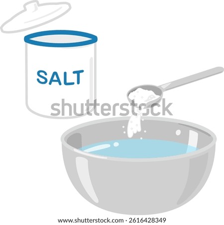 Adding salt to a bowl of water using a measuring spoon