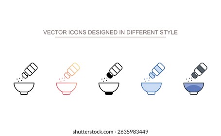 Adding Salt icon design with white background stock illustration