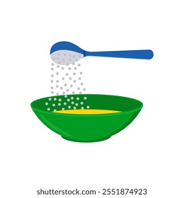 Adding Sugar Flat Icon, Vector illustration