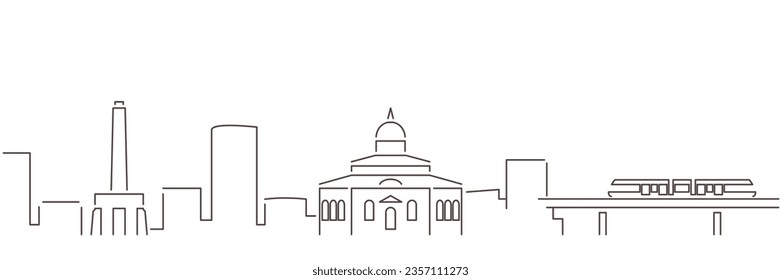 Addis Ababa Dark Line Simple Minimalist Skyline With White Background