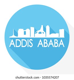 Addis Ababa Ethiopia Flat Icon Skyline Silhouette Design City Vector Art.