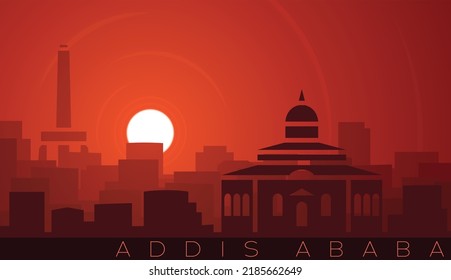 Addis Ababa Low Sun Skyline Scene