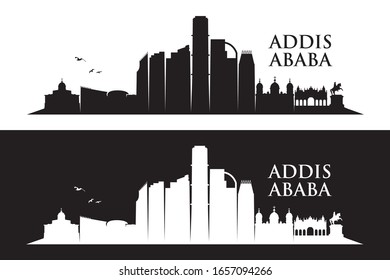 Esquina de Adís Abeba - Etiopía - ilustración vectorial
