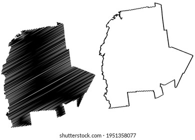 Addison County, State of Vermont (U.S. county, United States of America) map vector illustration, scribble sketch Addison map