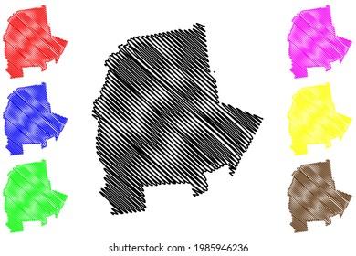 Addison County, State of Vermont (U.S. county, United States of America) map vector illustration, scribble sketch Addison map