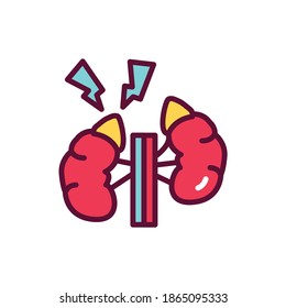 Addison's disease color line icon. Isolated vector element.