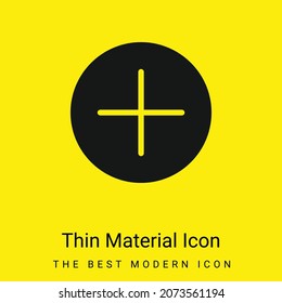 Addition Button minimal bright yellow material icon