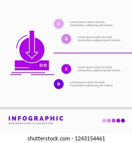 Addition, content, dlc, download, game Infographics Template for Website and Presentation. GLyph Purple icon infographic style vector illustration.