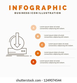 Addition, content, dlc, download, game Infographics Template for Website and Presentation. Line Gray icon with Orange infographic style vector illustration