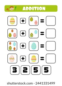 Das Hinzufügen von Eiern ist eine Aufgabe für Kinder, die eine pädagogische Entwicklung beinhaltet. Es ist eine lustige und interaktive Aktivität, die auf einer speziellen Seite namens "Aktivitätsseite" durchgeführt werden kann. 