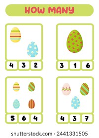 The addition of eggs is a task for children that involves educational development. It is a fun 