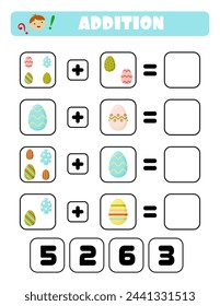 Das Hinzufügen von Eiern ist eine Aufgabe für Kinder, die eine pädagogische Entwicklung beinhaltet. Es ist eine lustige und interaktive Aktivität, die auf einer speziellen Seite namens "Aktivitätsseite" durchgeführt werden kann. 