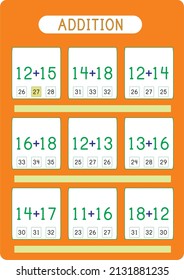 Addition exercises for preschool and kindergarten.