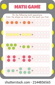 Addition exercises for preschool and kindergarten.