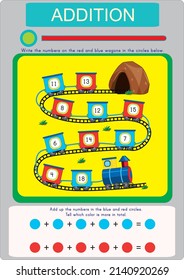 Addition exercises for primary and secondary school.