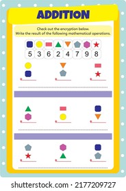 Addition exercises for primary and secondary school.