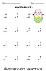 Zusatzspiel mit süßen Schafen. Mathe-Spiel für Kinder.