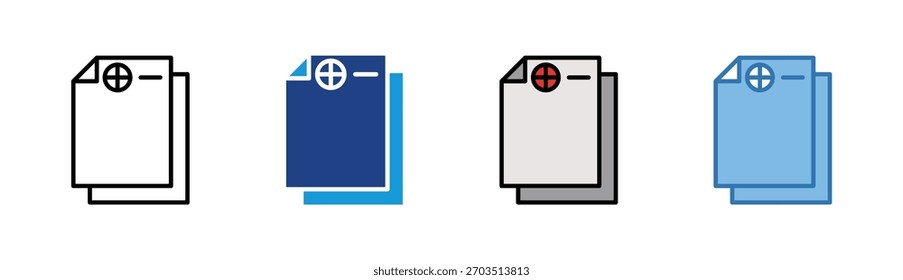 Conjunto de iconos de adición colección de estilos múltiples