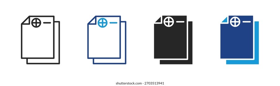 Conjunto de iconos de adición colección de estilos múltiples