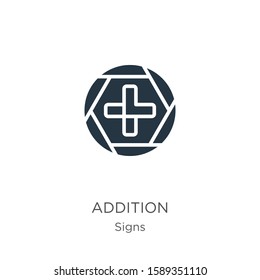 Addition icon vector. Trendy flat addition icon from signs collection isolated on white background. Vector illustration can be used for web and mobile graphic design, logo, eps10