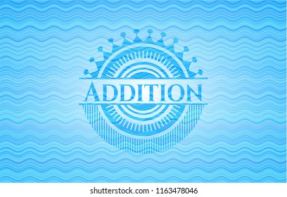 Addition light blue water style badge.