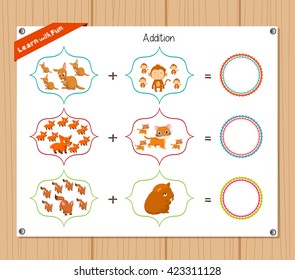 Addition number - Worksheet for education.