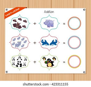 Addition number - Worksheet for education.