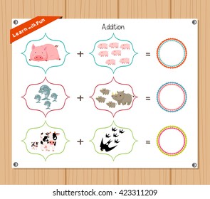 Addition number - Worksheet for education.
