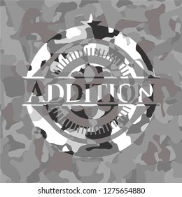Addition on grey camouflaged texture