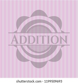 Addition pink emblem. Retro