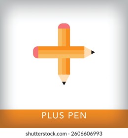 The addition plus sign seems to be drawn in pencil, which increases the creativity of the design. The simplest design of the education icon.