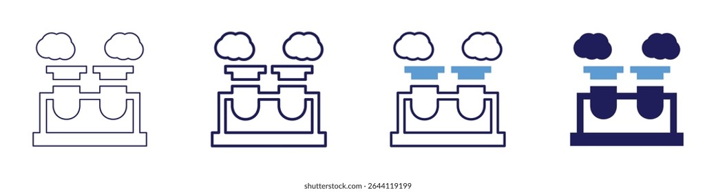 Addition polymer icon in 4 different styles. Thin Line, Line, Bold Line, Duotone. Duotone style. Editable stroke.