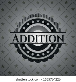 Addition realistic dark emblem. Vector Illustration. Detailed.