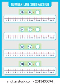 addition or subtraction of number line. Addition, Subtraction Worksheet for Preschool Children