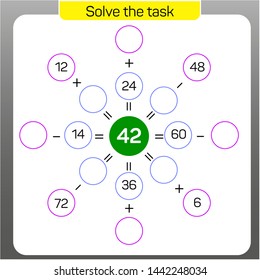 Addition and subtraction - Solve the task Vector