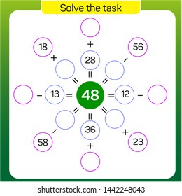Addition and subtraction - Solve the task Vector