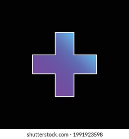 Icono de vector de gradiente azul símbolo de adición