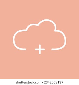 an addition symbol cloud vector