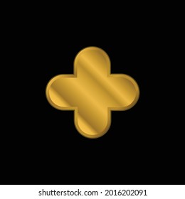 Addition Symbol gold plated metalic icon or logo vector