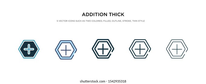 addition thick icon in different style vector illustration. two colored and black addition thick vector icons designed in filled, outline, line and stroke style can be used for web, mobile, ui