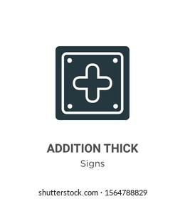 Addition thick vector icon on white background. Flat vector addition thick icon symbol sign from modern signs collection for mobile concept and web apps design.