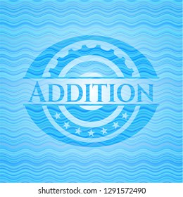Addition water wave concept badge.