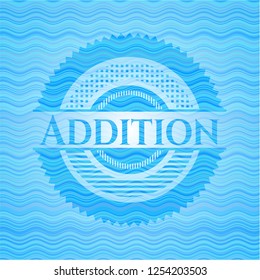 Addition water wave concept style emblem.