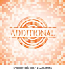 Additional abstract emblem, orange mosaic background
